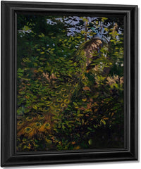 Peacock In The Woods, Study For Book Concealing Coloration In The Animal Kingdom By Abbott Handerson Thayer Fine Art Print