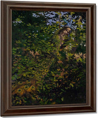 Peacock In The Woods, Study For Book Concealing Coloration In The Animal Kingdom By Abbott Handerson Thayer Fine Art Print