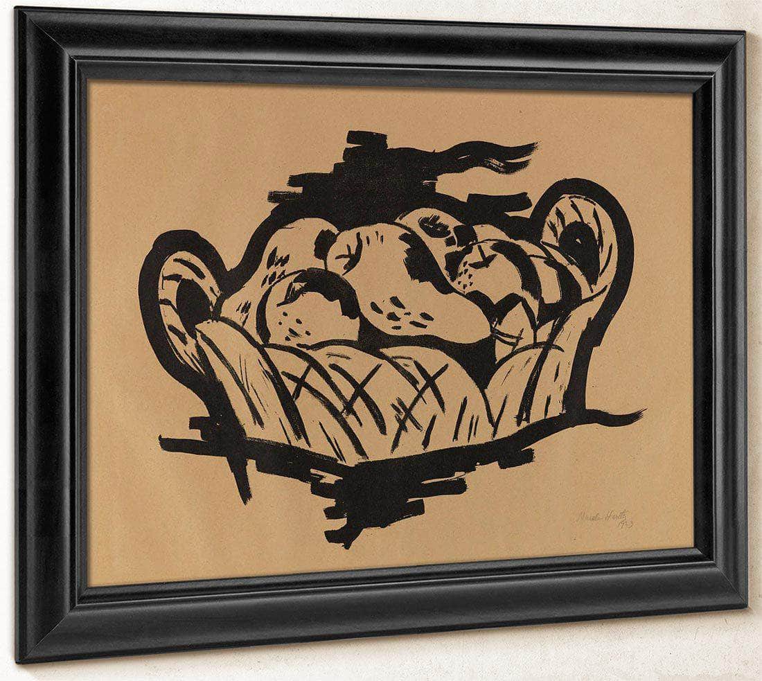 Pear In Basket By Marsden Hartley Fine Art Print