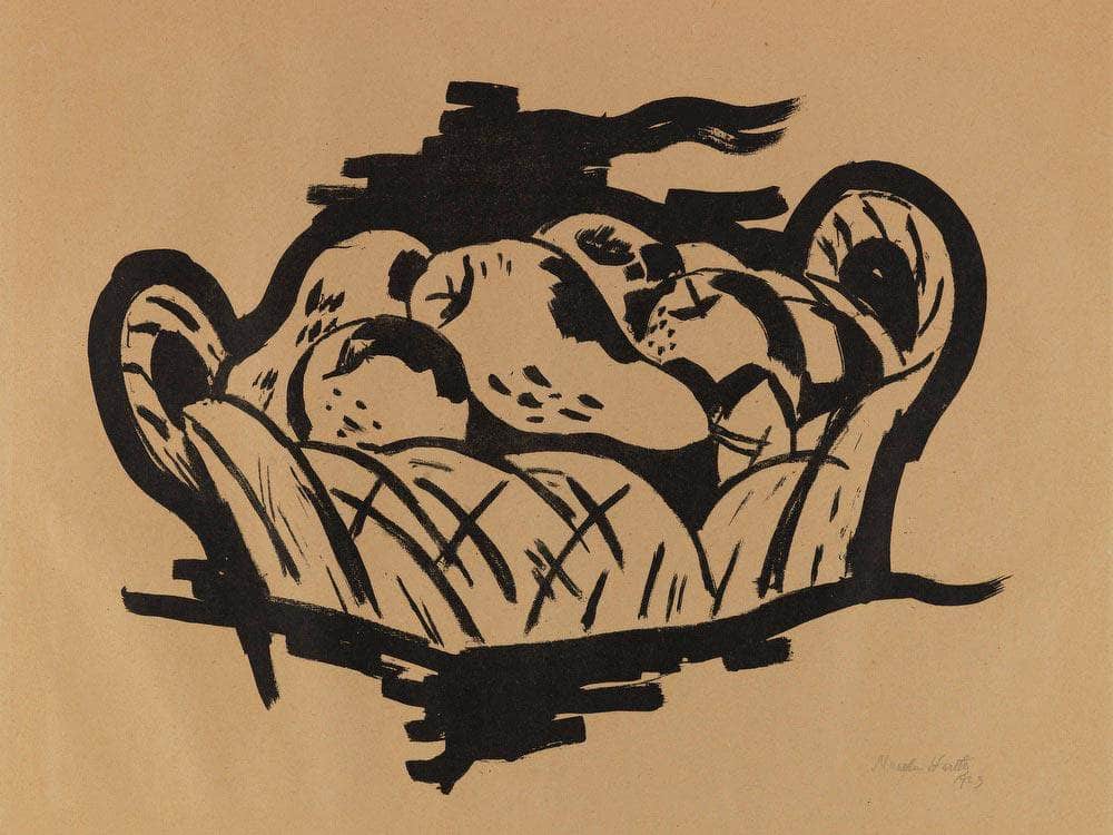 Pear In Basket By Marsden Hartley Fine Art Print