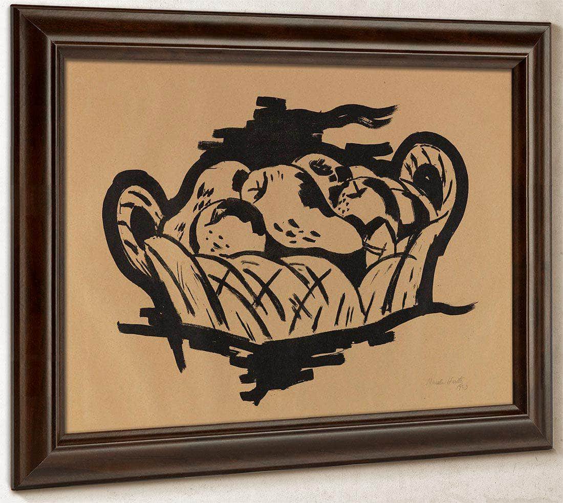 Pear In Basket By Marsden Hartley Fine Art Print