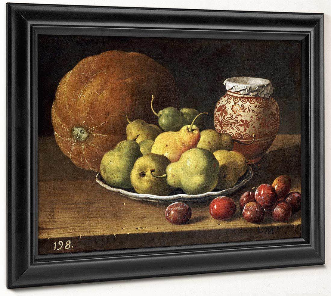 Pears On A Plate By Luis Melendez Fine Art Print