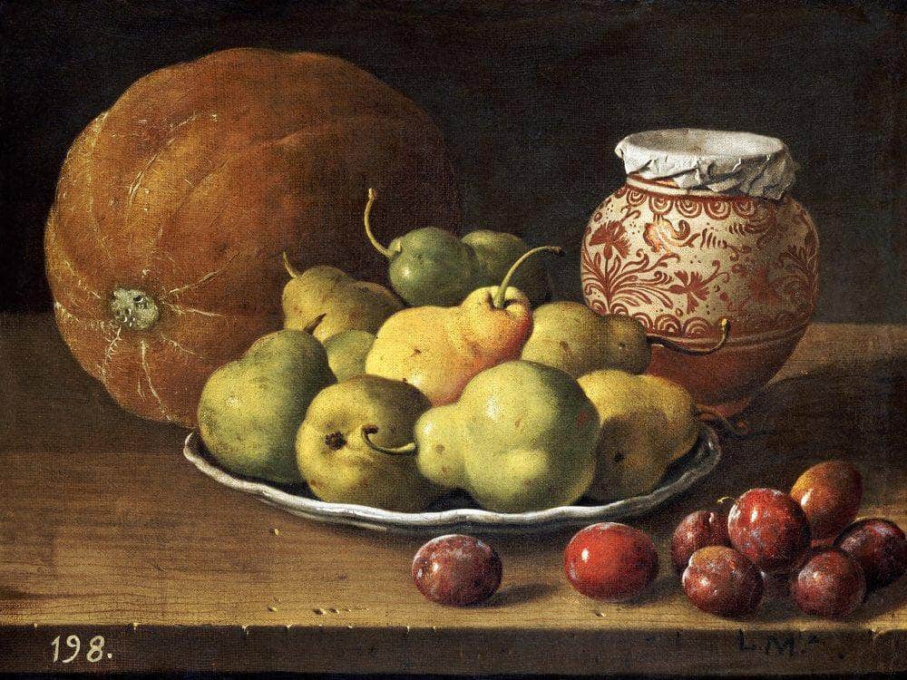 Pears On A Plate By Luis Melendez Fine Art Print