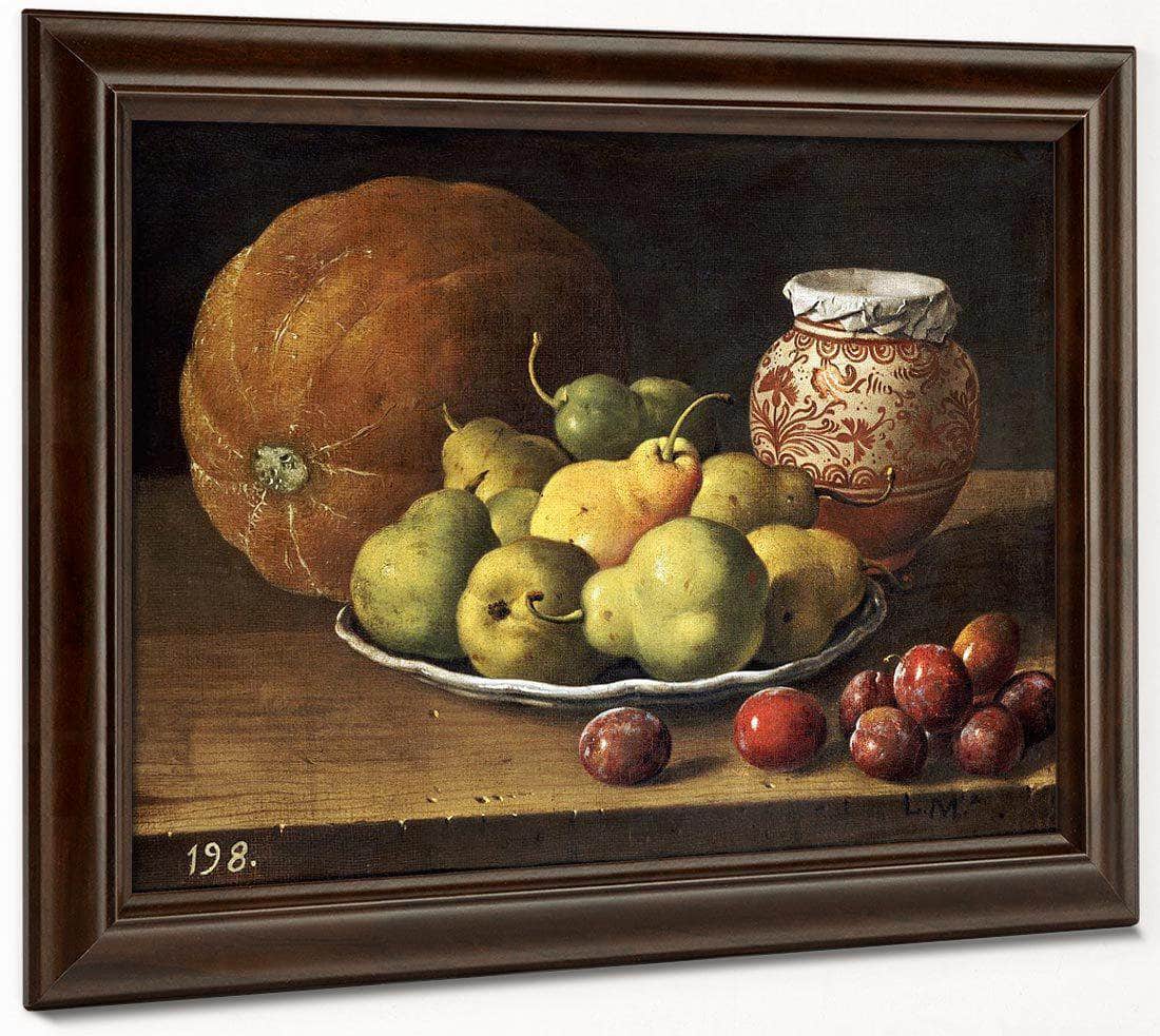 Pears On A Plate By Luis Melendez Fine Art Print