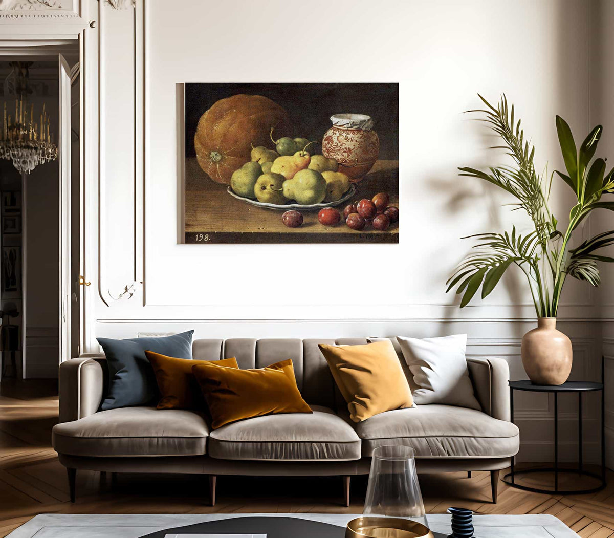 Pears On A Plate By Luis Melendez Fine Art Print