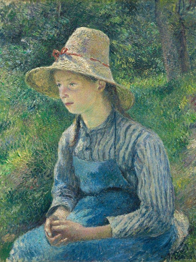 Peasant Girl With A Straw Hat Camille Pissarro Fine Art Print