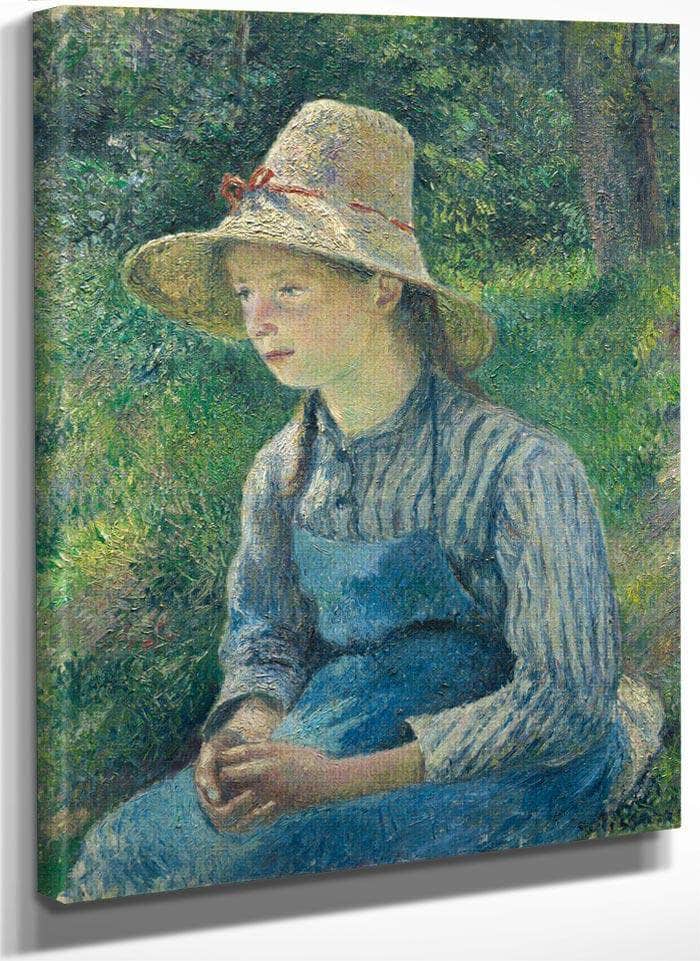 Peasant Girl With A Straw Hat Camille Pissarro Fine Art Print
