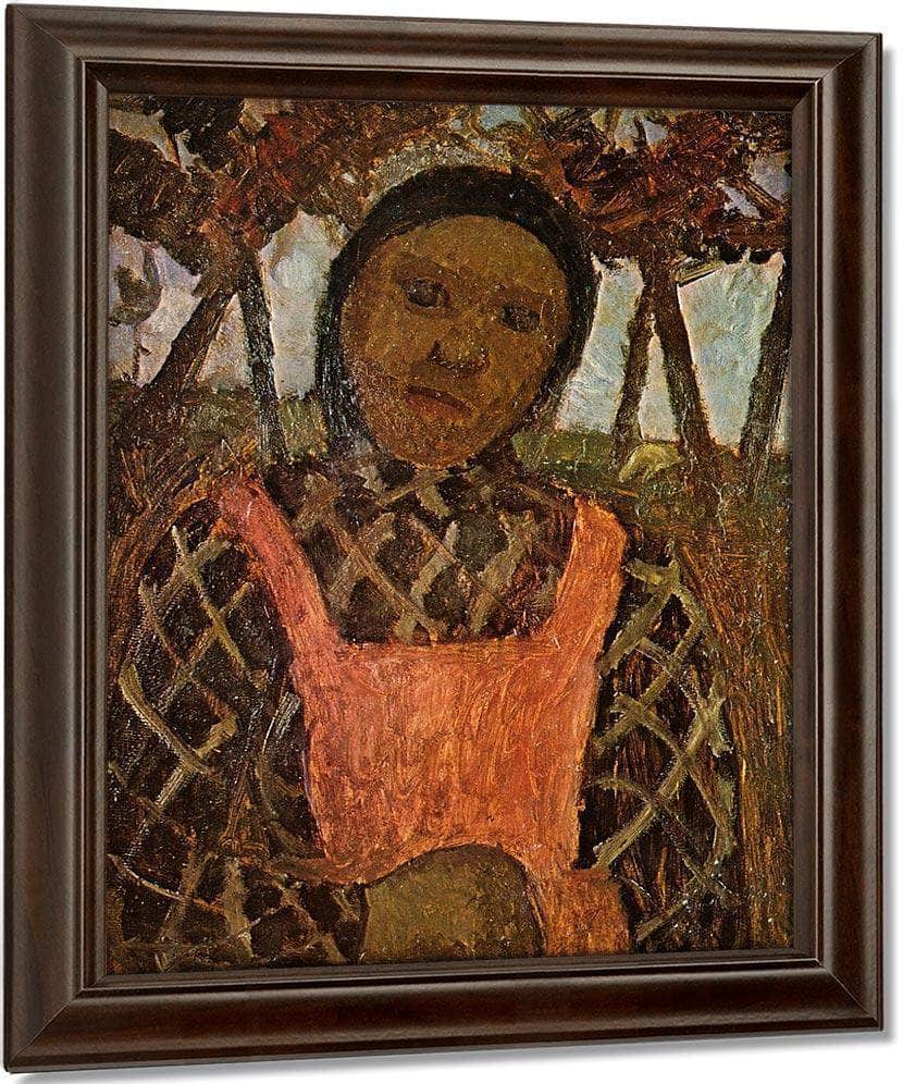 Peasant Girl With Pink Skirt By Paula Modersohn Becker Fine Art Print
