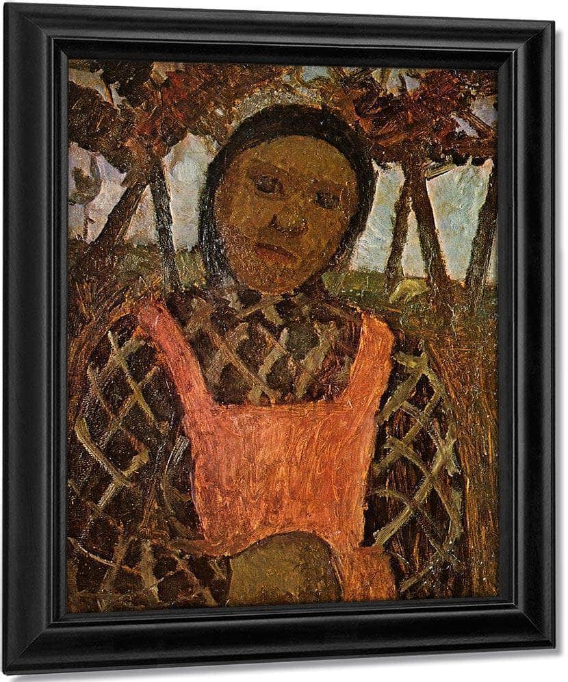 Peasant Girl With Pink Skirt By Paula Modersohn Becker Fine Art Print