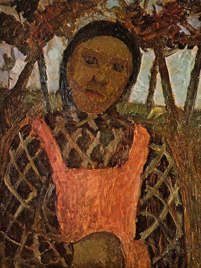 Peasant Girl With Pink Skirt By Paula Modersohn Becker Fine Art Print