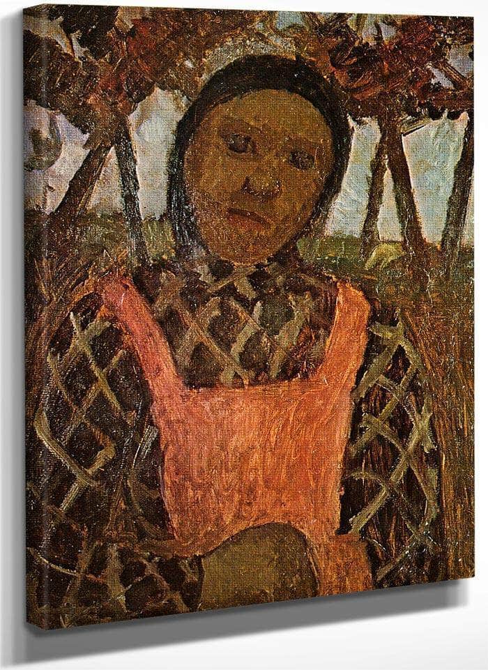 Peasant Girl With Pink Skirt By Paula Modersohn Becker Fine Art Print