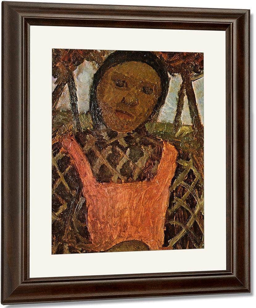 Peasant Girl With Pink Skirt By Paula Modersohn Becker Fine Art Print