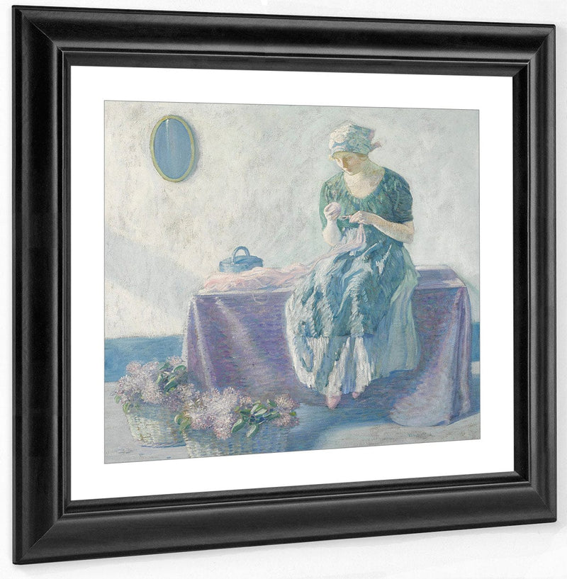 Peasant Sewing By Myron G Fine Art Print
