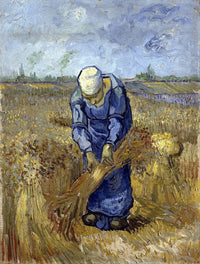Peasant Woman Binding Sheaves (After Millet) Painting Vincent Van Gogh Canvas Art Fine Art Print