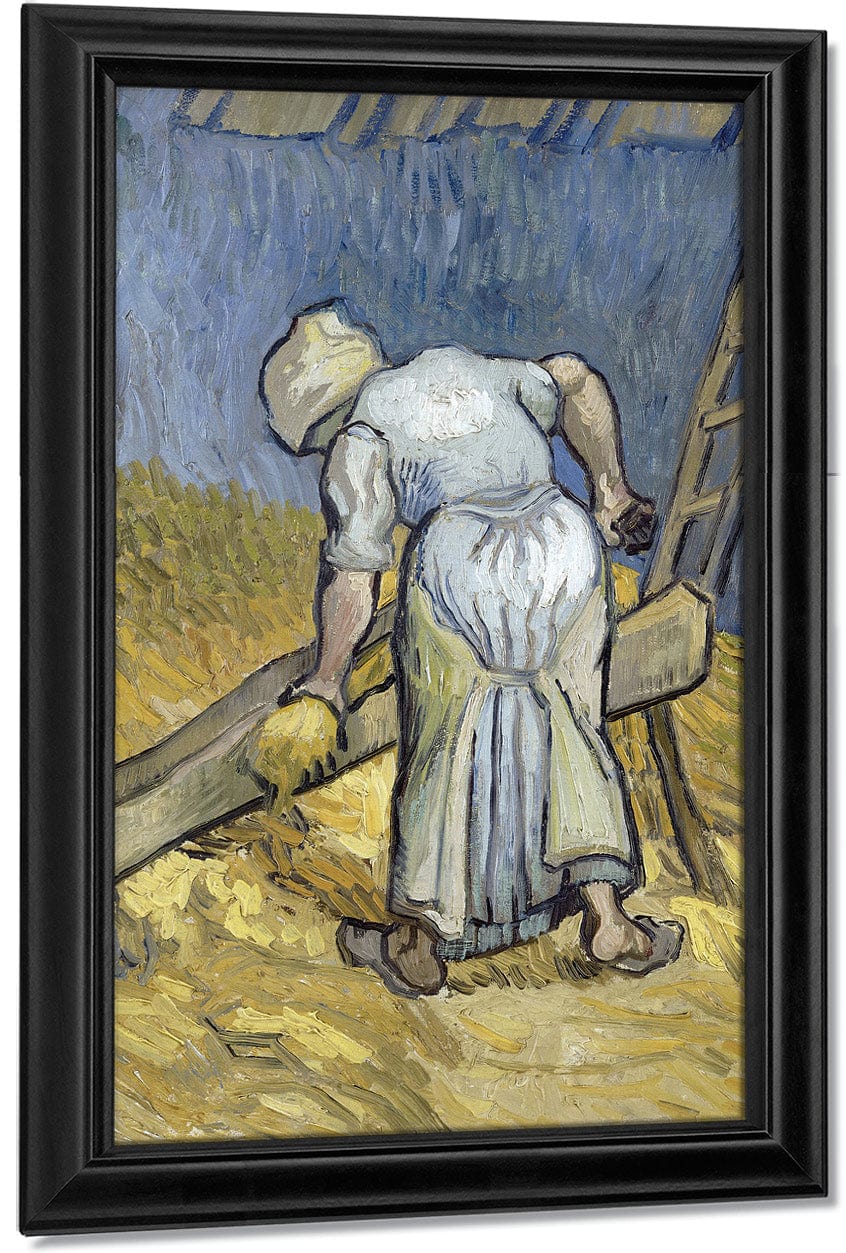Peasant Woman Bruising Flax (After Millet) By Vincent Van Gogh Fine Art Print
