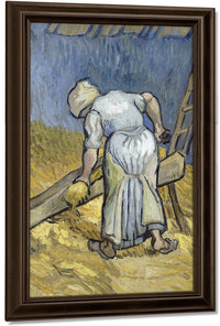 Peasant Woman Bruising Flax (After Millet) By Vincent Van Gogh Fine Art Print