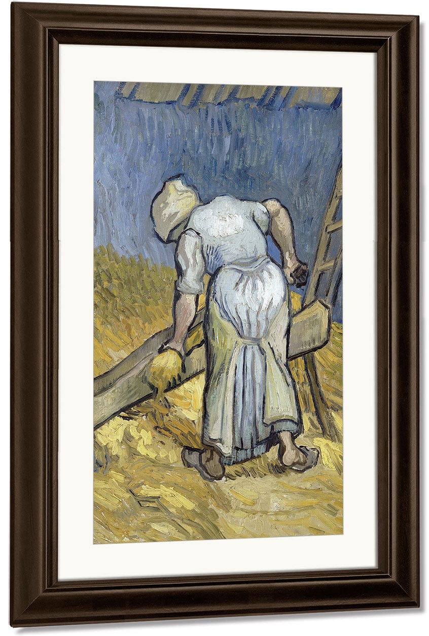 Peasant Woman Bruising Flax (After Millet) By Vincent Van Gogh Fine Art Print
