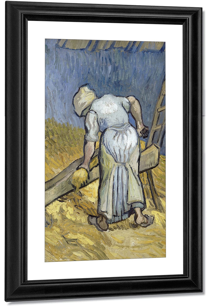 Peasant Woman Bruising Flax (After Millet) By Vincent Van Gogh Fine Art Print