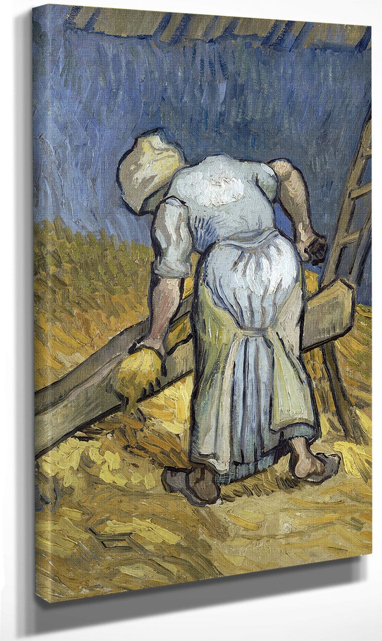 Peasant Woman Bruising Flax (After Millet) By Vincent Van Gogh Fine Art Print