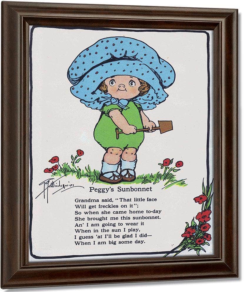 Peggys Sunbonnet Illustrated 2 By Grace G Drayton Fine Art Print