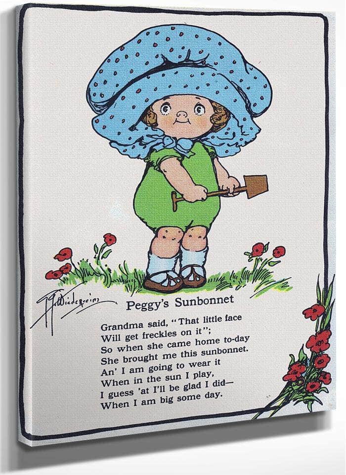 Peggys Sunbonnet Illustrated 2 By Grace G Drayton Fine Art Print