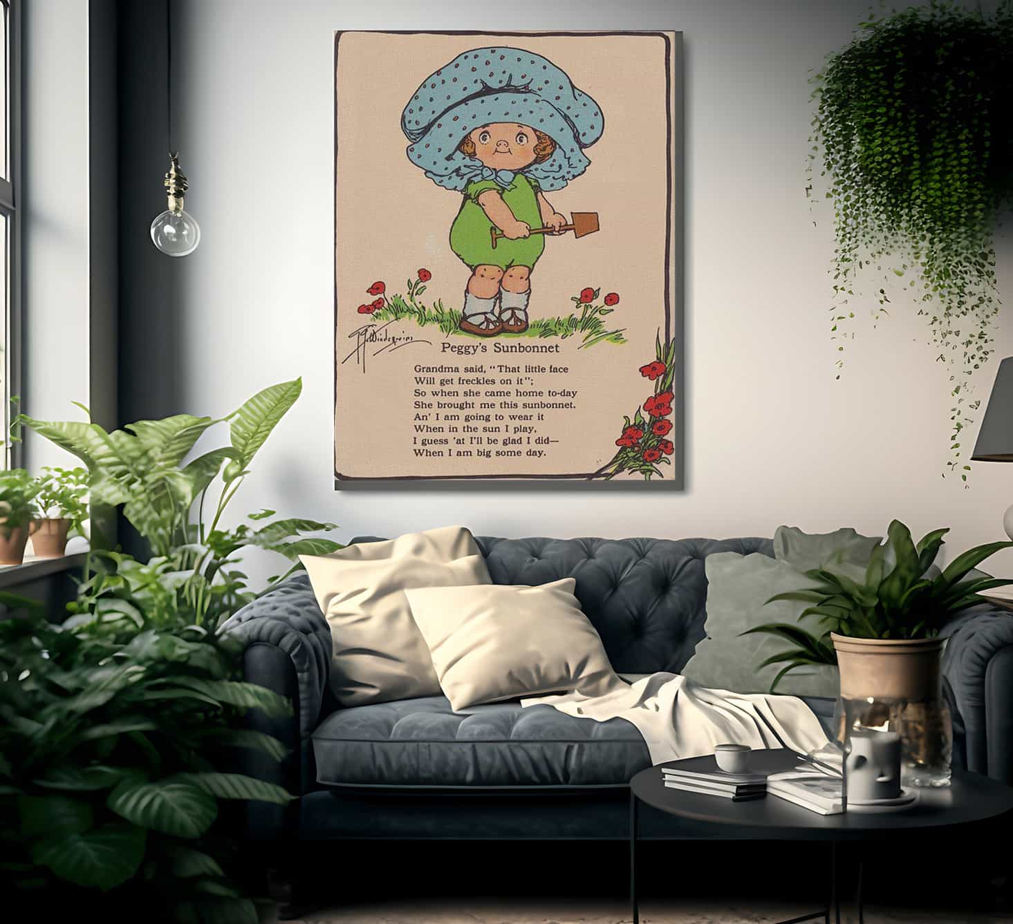 Peggys Sunbonnet Illustrated By Grace G Drayton Fine Art Print
