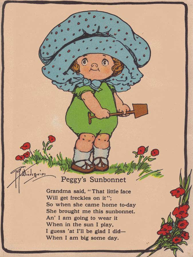 Peggys Sunbonnet Illustrated By Grace G Drayton Fine Art Print