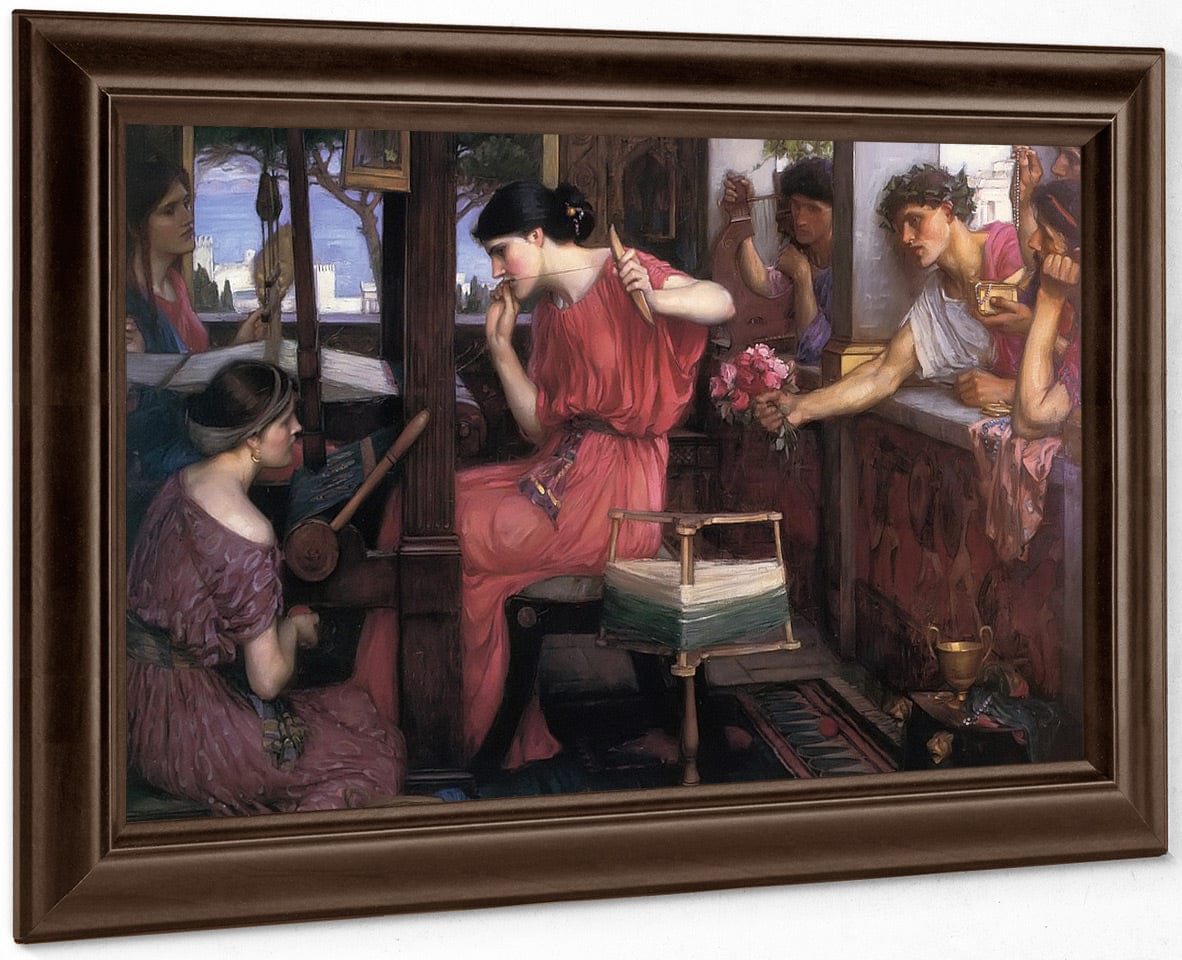 Penelope And The Suitors By John Waterhouse Fine Art Print