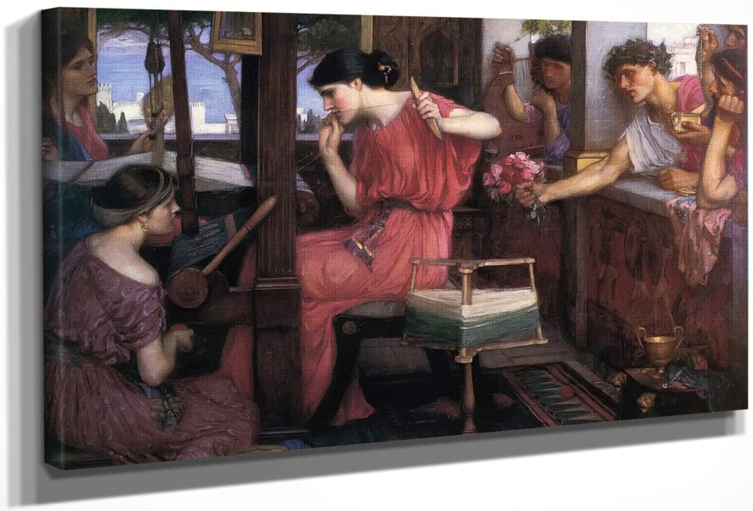 Penelope And The Suitors By John Waterhouse Fine Art Print