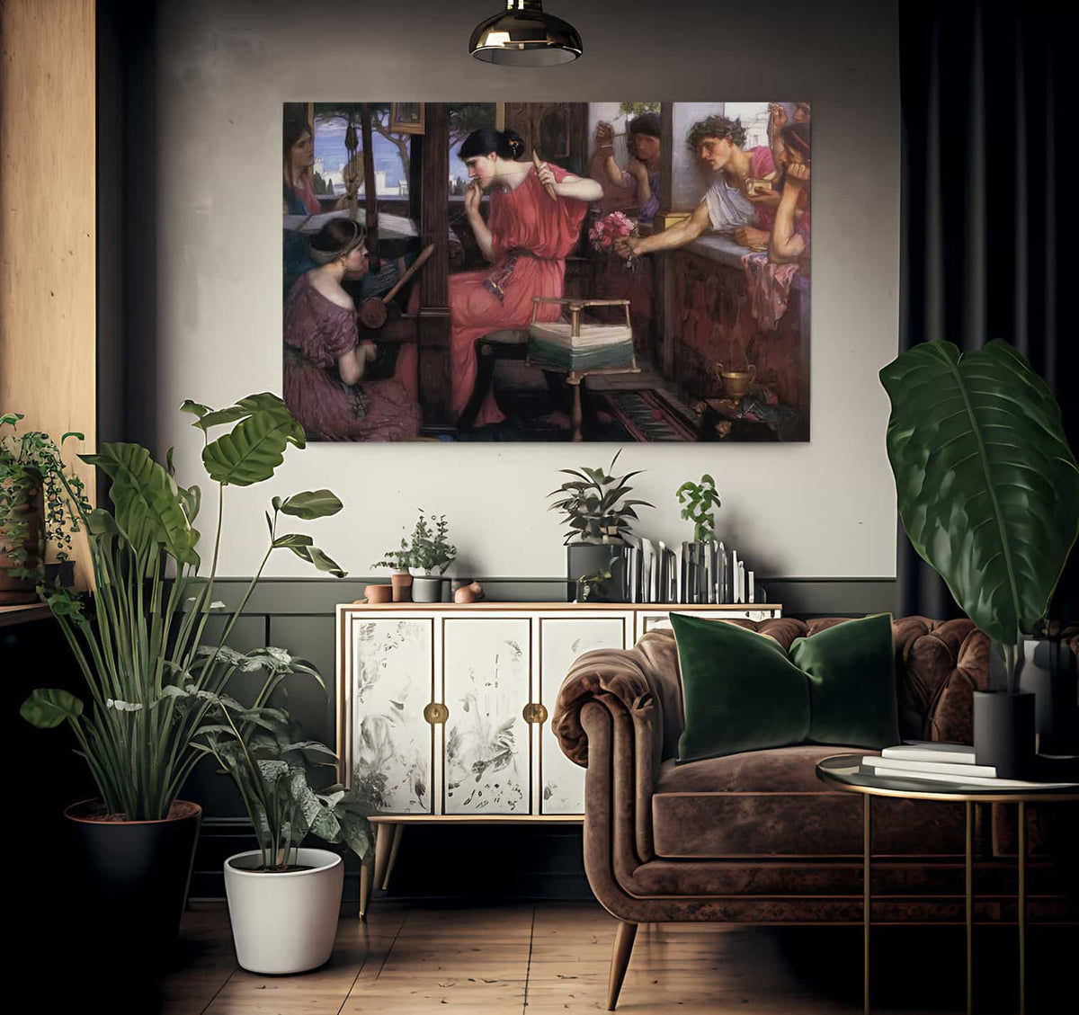 Penelope And The Suitors By John Waterhouse Fine Art Print