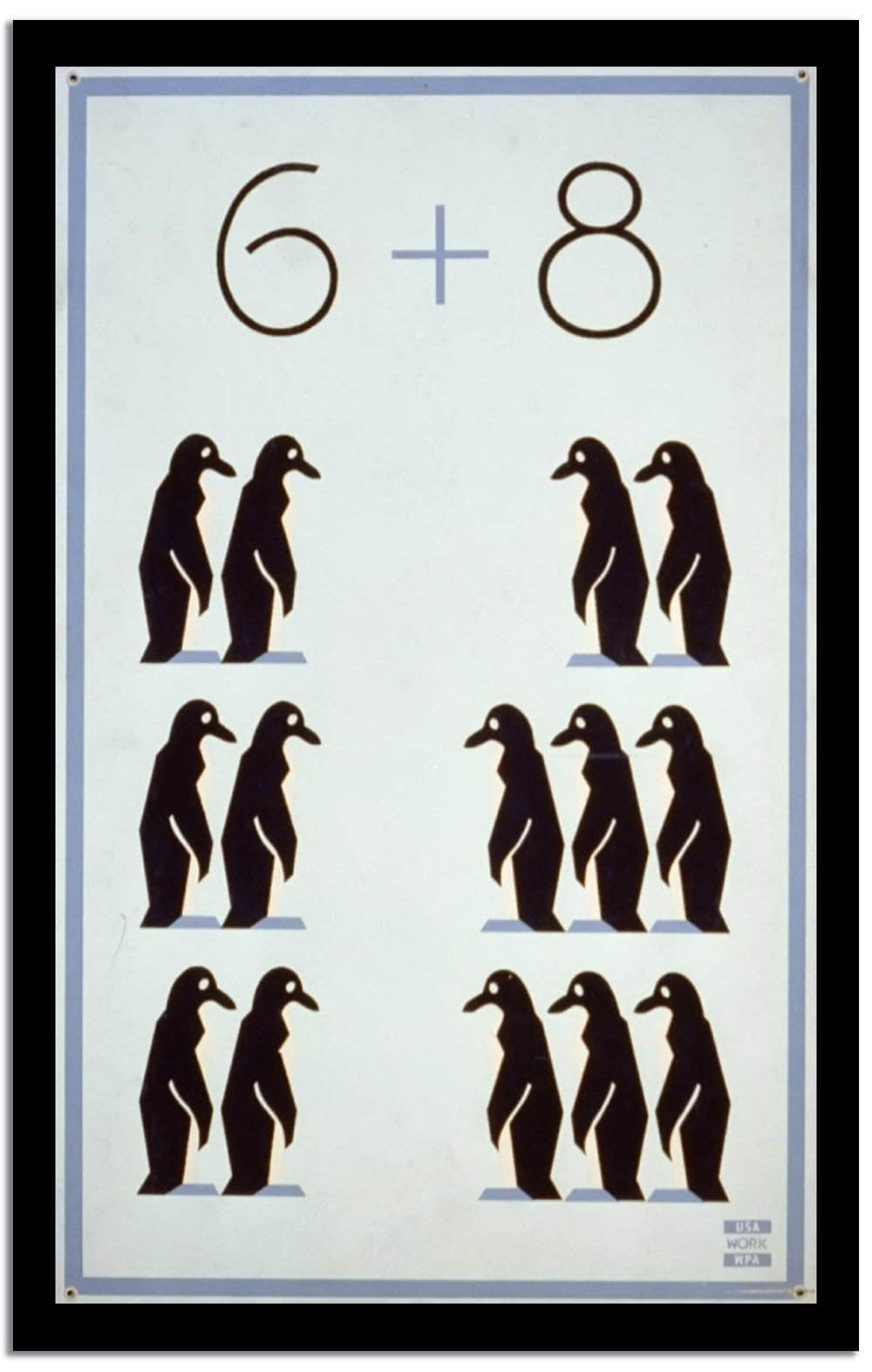 Penguins  Vintage Poster Fine Art Print
