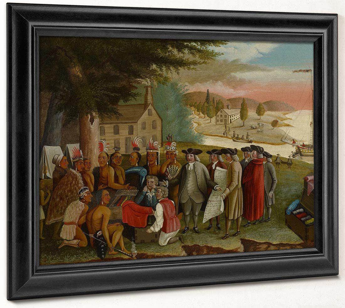 Penn 1039 S Treaty With The Indians 1840 By Edward Hicks Fine Art Print