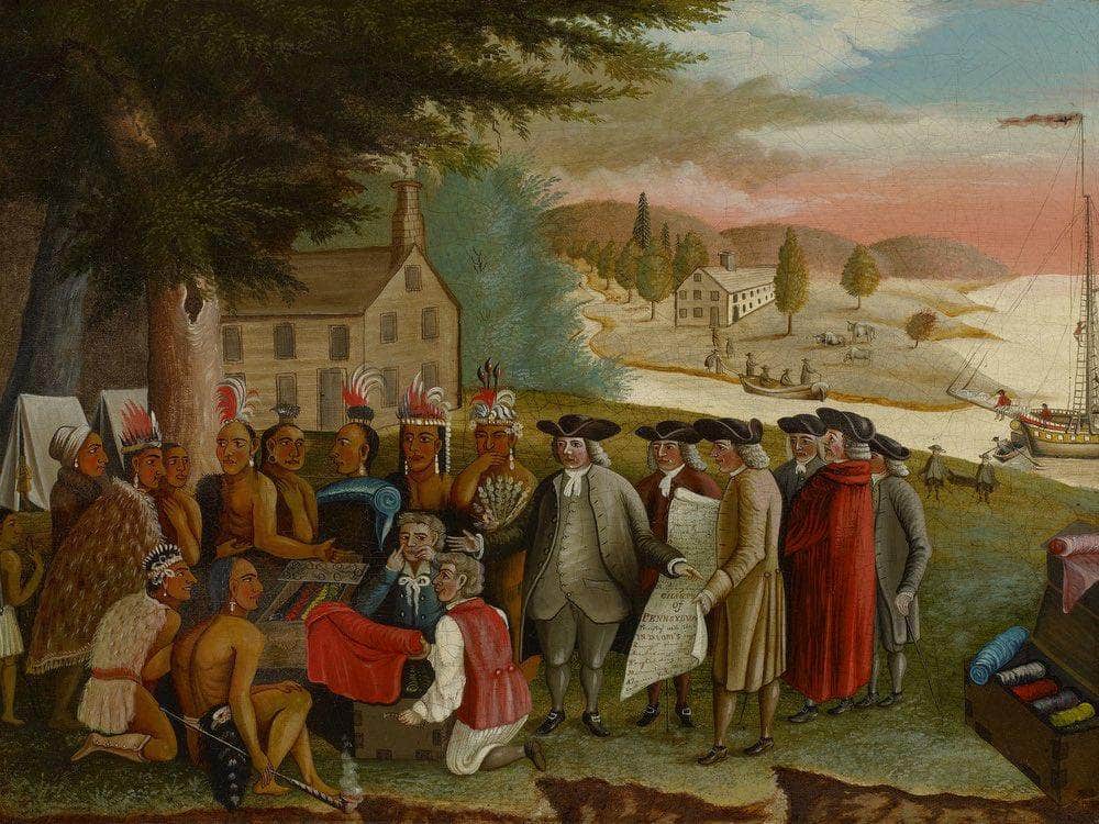Penn 1039 S Treaty With The Indians 1840 By Edward Hicks Fine Art Print