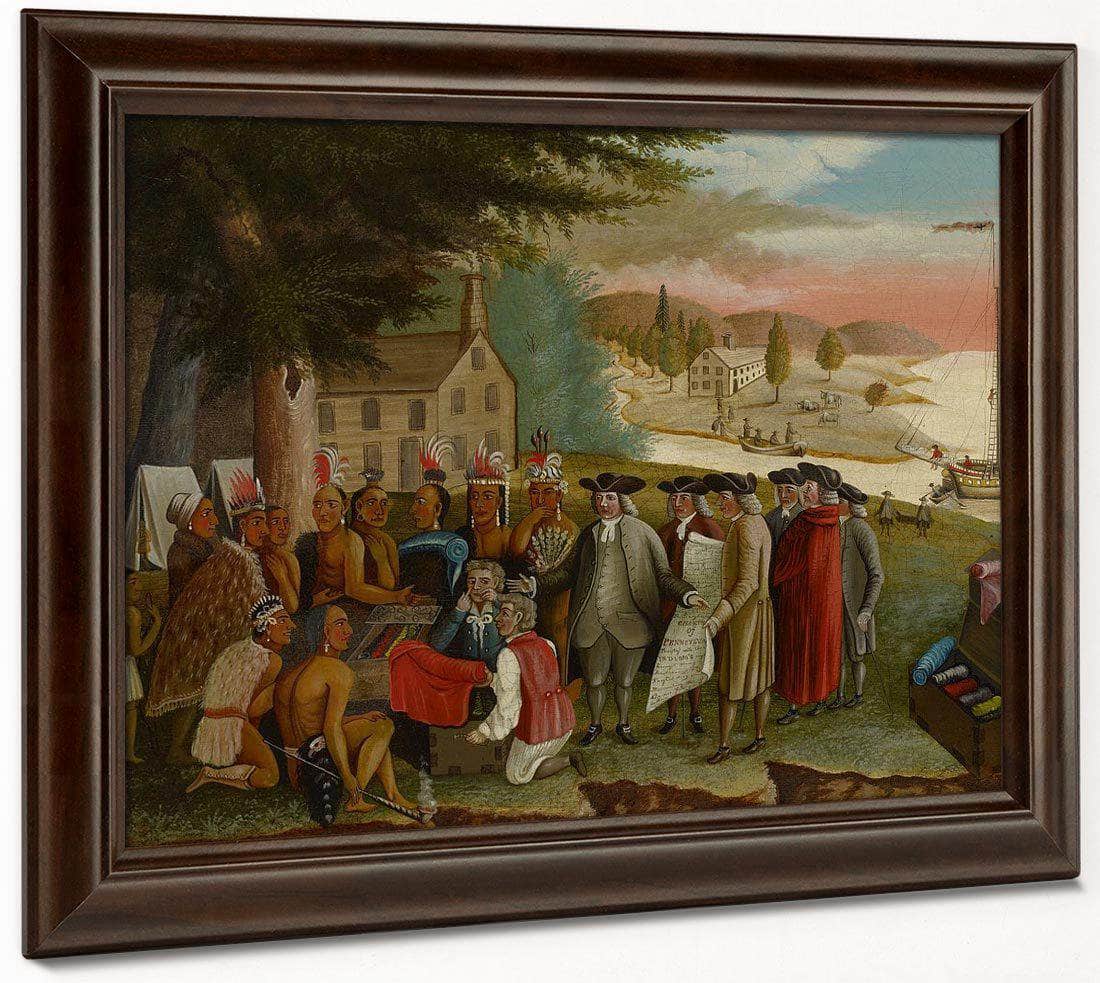 Penn 1039 S Treaty With The Indians 1840 By Edward Hicks Fine Art Print