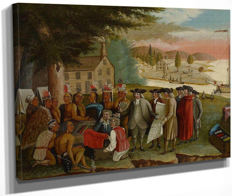 Penn 1039 S Treaty With The Indians 1840 By Edward Hicks Fine Art Print