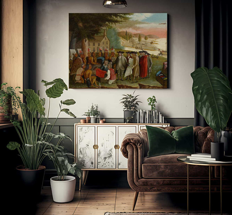 Penn 1039 S Treaty With The Indians 1840 By Edward Hicks Fine Art Print