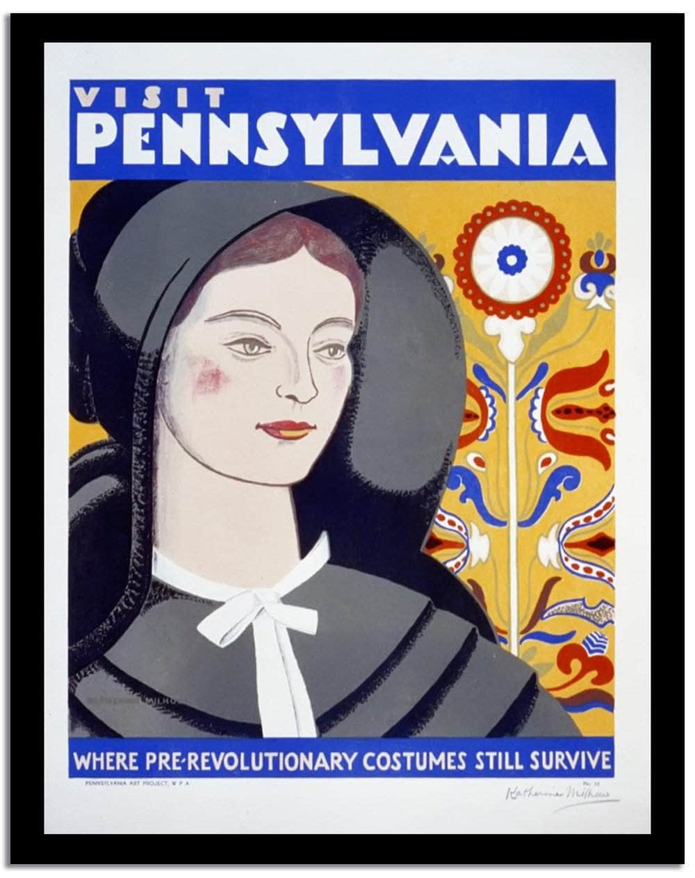 Pennsylvania  Vintage Postera Fine Art Print