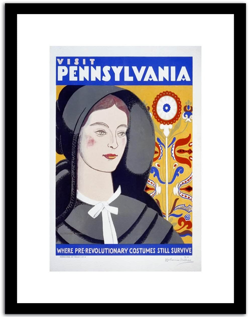 Pennsylvania  Vintage Postera Fine Art Print