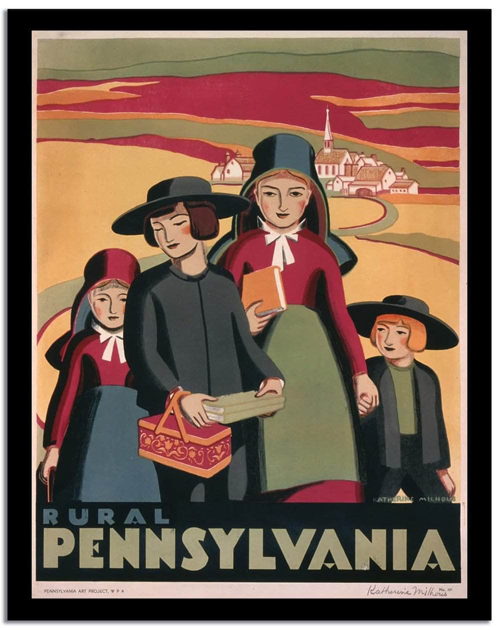 Pennsylvania  Vintage Posterd Fine Art Print