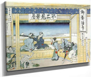 People Admiring Mount Fuji From A Tea House At Yoshida By Hokusai Fine Art Print