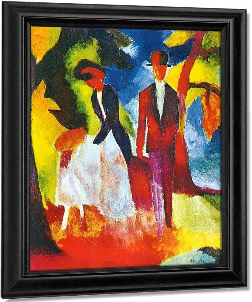 People At The Blue Lake By August Macke Fine Art Print