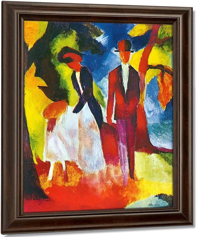 People At The Blue Lake By August Macke Fine Art Print