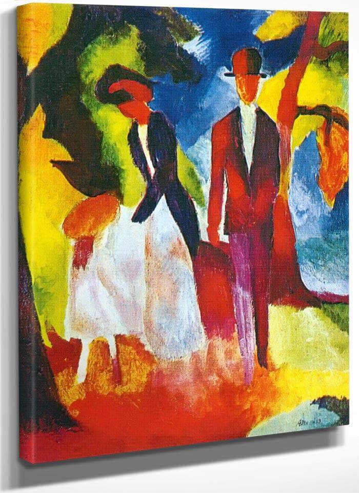 People At The Blue Lake By August Macke Fine Art Print