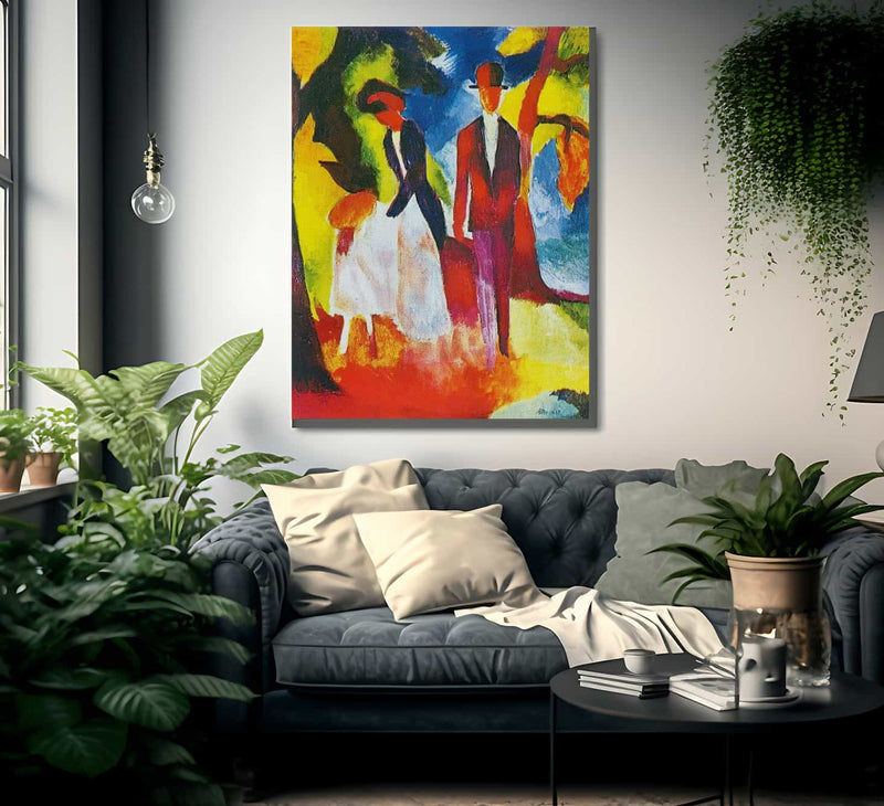 People At The Blue Lake By August Macke Fine Art Print