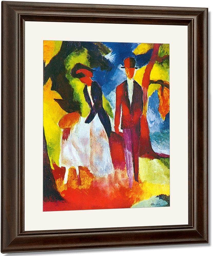 People At The Blue Lake By August Macke Fine Art Print
