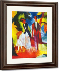 People At The Blue Lake By August Macke Fine Art Print