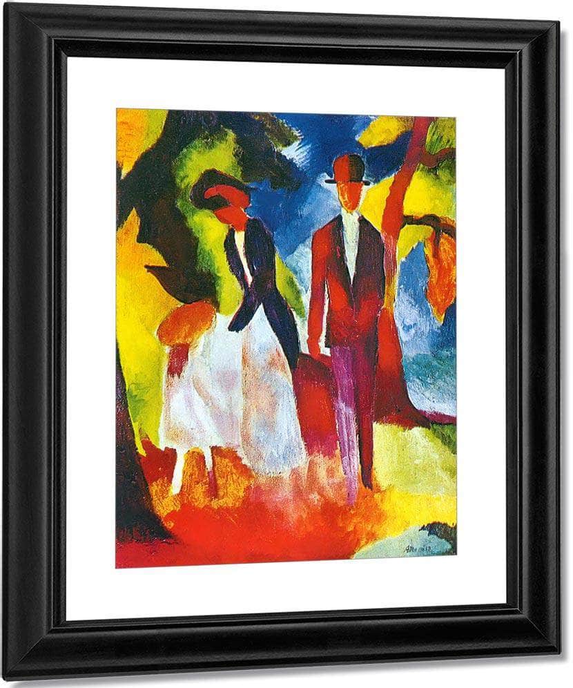 People At The Blue Lake By August Macke Fine Art Print