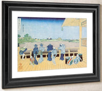 People On The Balcony Of The Temple Of Gohyakurakan By Hokusai Fine Art Print