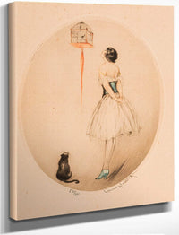 Perroquet Bleu And La Cage Rouge Two Works 1928 By Louis Icart Fine Art Print