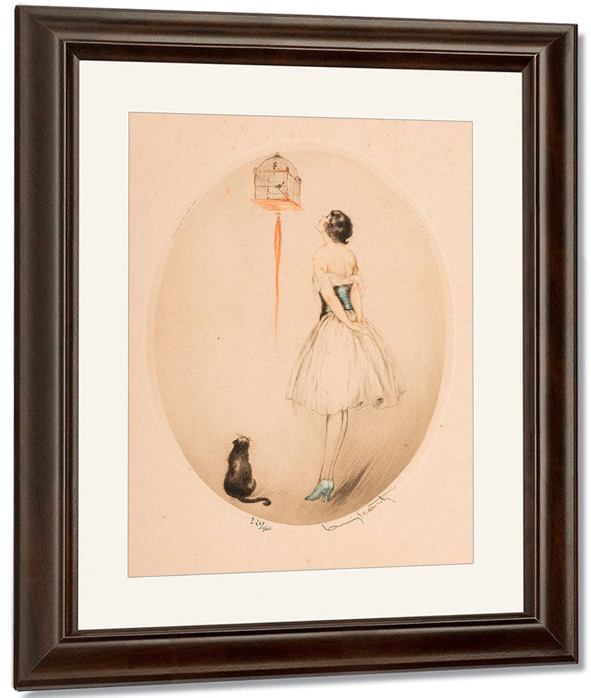 Perroquet Bleu And La Cage Rouge Two Works 1928 By Louis Icart Fine Art Print